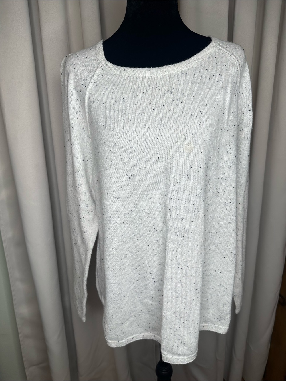 Karen Scott Cream Speckled Crewneck Sweater
